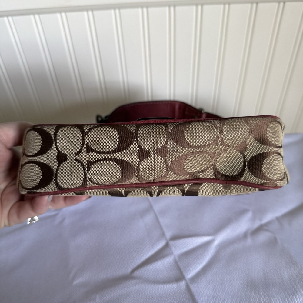 VTG Coach Special Edition 2004 Fall Shoulder Bag Purse Brown and Burgandy Y2K - Picture 3 of 16
